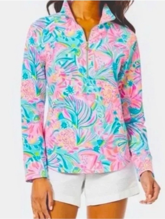 Lilly Pulitzer Tops - Lilly Pulitzer Tropical Punch UPF 50+ skipper popover, size XL